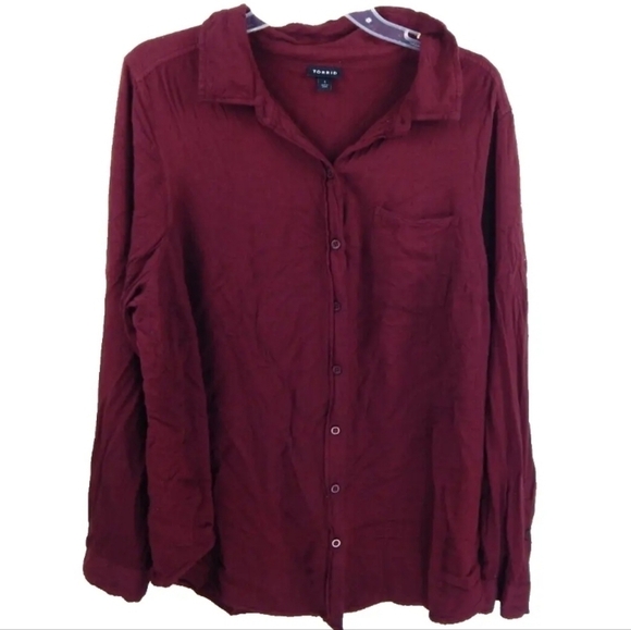 Torrid Lizzie Rayon Twill Button Up - Picture 2 of 4